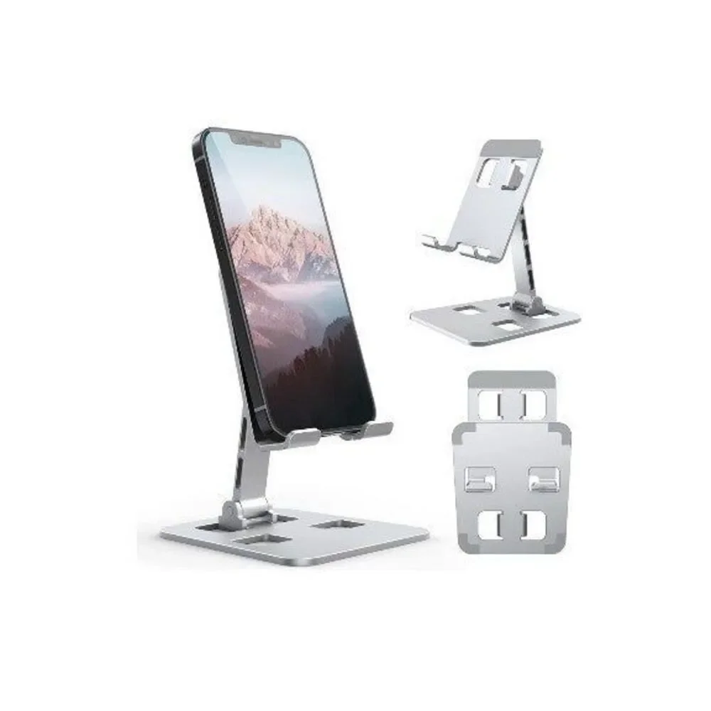 Cell Phone/Tablet Desktop Adjustable Stand Color Silver - Picture 1 of 6